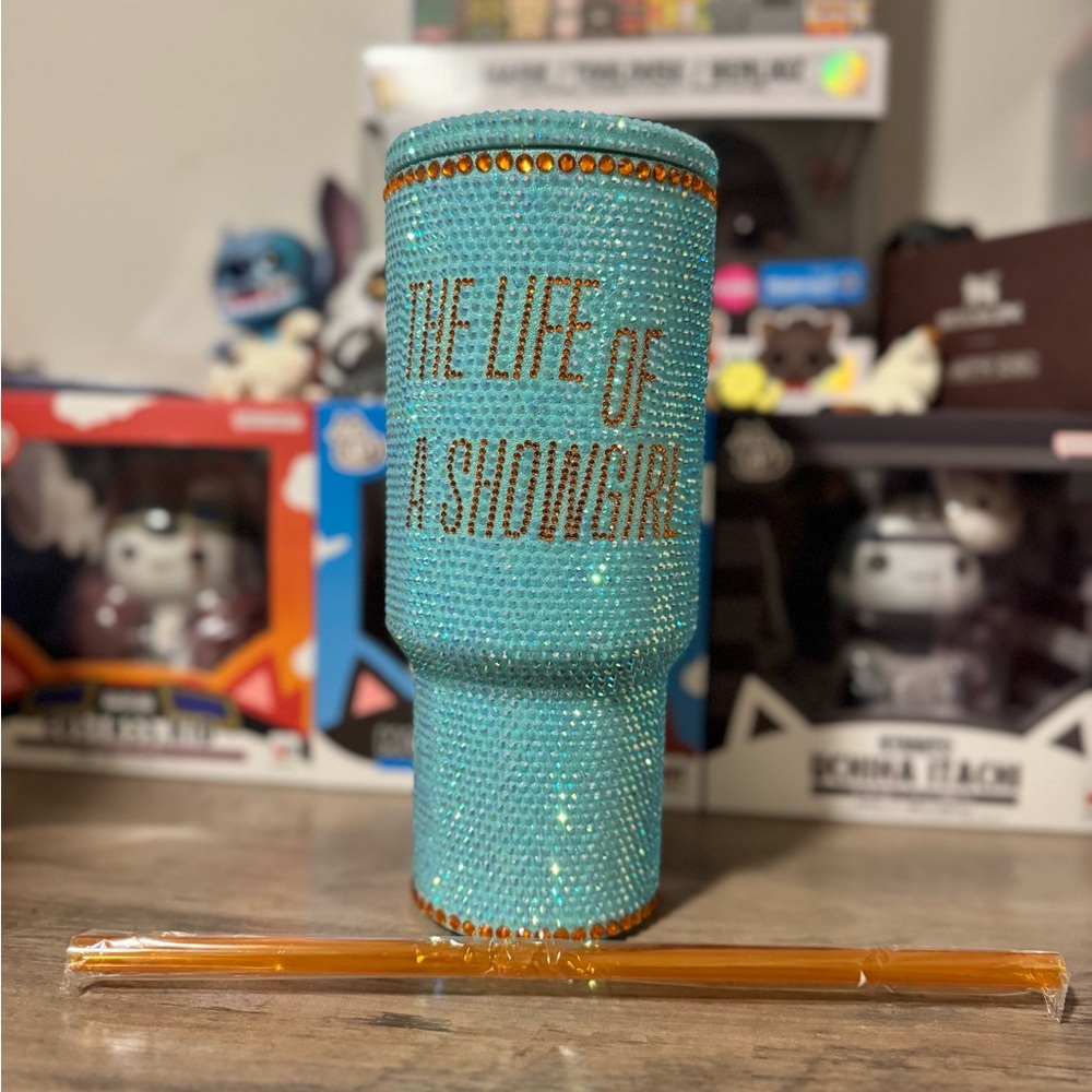 NEW Taylor Swift The Life Of A Showgirl Tumbler Glitter Water Bottle Rhinestones